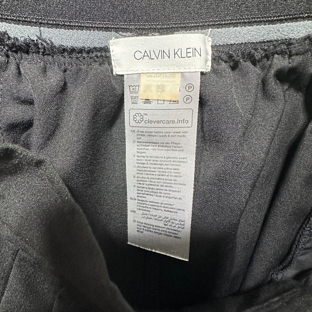 Calvin‎ Klein Black Ankle Dress Pants Womens 2 Stretch Tapered - Picture 6 of 14